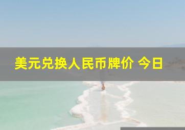 美元兑换人民币牌价 今日